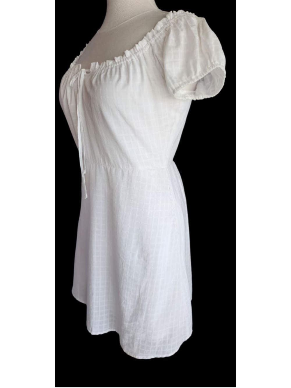 Women's Copper Key White Off-Shoulder Milkmaid Mini Dress M - Picture 4 of 12